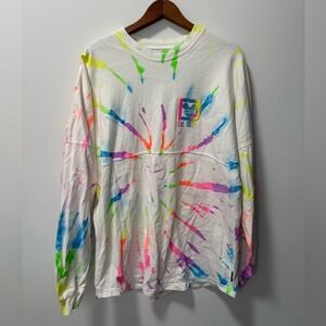 Tie Dye Spirit Jersey Walt Disney World Long Sleeve Parks Neon Glitter Adult M
